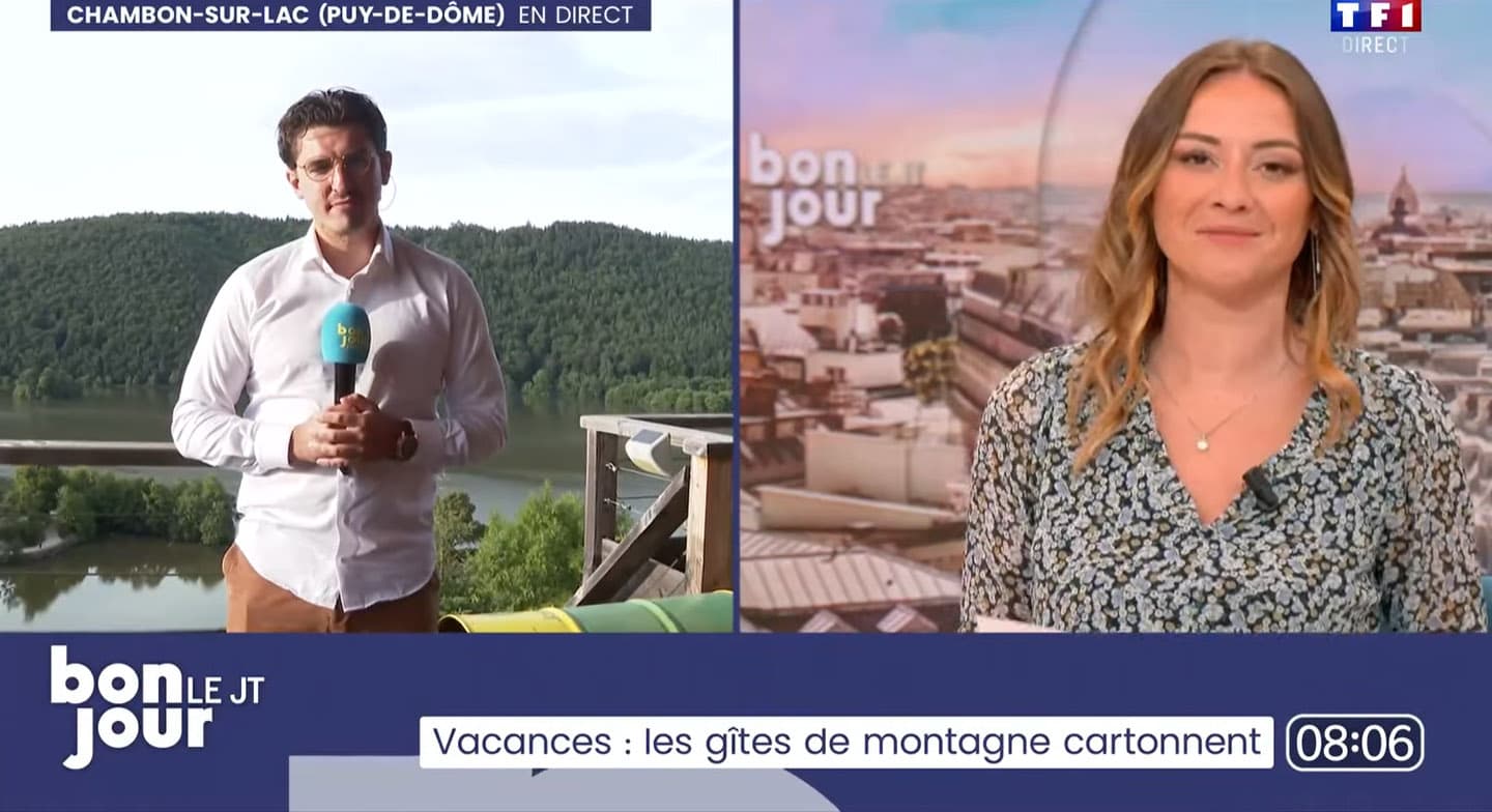 TF1 – Bonjour le JT – Vacances : les gîtes de montagne cartonnent